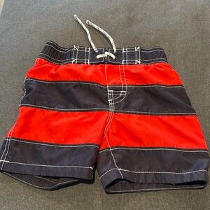 Baby Gap red and navy swim trunks 18-24 months